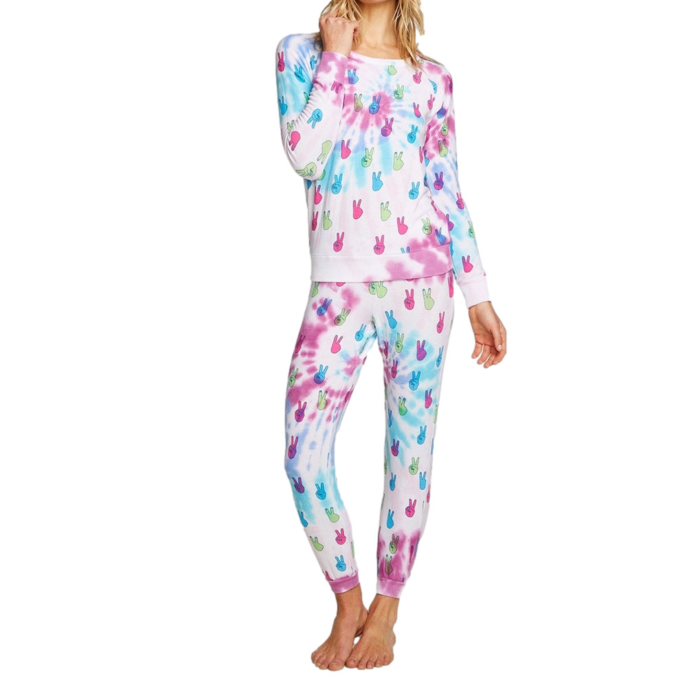 CHASER Peace Out Women’s Size Small 2-Piece pants & tank Tie Dye Lounge Set NWT